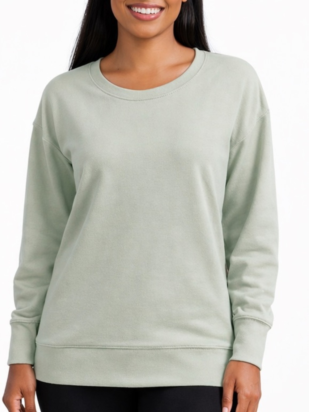 NWT Avia Light Green Long Sleeve Soft Tee Side Slit XXL